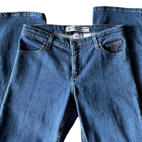 Harley Davidson Denim Blue Jeans, 6 Petite - Picture 1 of 8